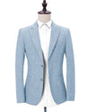 Linen 3 Piece Light Blue Men's Suit CUSTOM