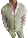 Wedding Mediterranean Sage 2 Piece Linen Suit