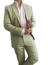 Wedding Mediterranean Sage 2 Piece Linen Suit