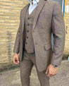 Ascot Light Brown Tweed 3 Piece Suit