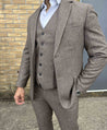 Ascot Light Brown Tweed 3 Piece Suit