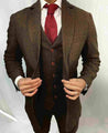 Brown Estate Herringbone 3 Piece Tweed Suit