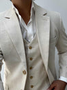 cream linen suit 