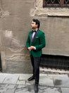 Green Velvet Tuxedo 2 Piece Suit | Round Collar | Evening Suit