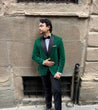 Green Velvet Tuxedo 2 Piece Suit | Round Collar | Evening Suit