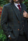 Peaky Green With Yellow & Red Windowpane Tweed 3 Piece Suit
