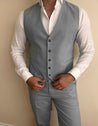 grey linen suit 