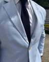 Linen 3 Piece Light Blue Men's Suit