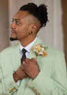 Wedding Mediterranean Sage 2 Piece Linen Suit