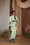 Wedding Mediterranean Sage 2 Piece Linen Suit