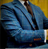 Blue Overcheck Twill 3 Piece Tweed Suit (Pre-order only)