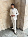 White Tuxedo 2 Piece Suit | Round Collar | Evening Suit