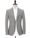 grey linen suit 