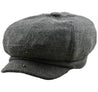 Grey Herringbone Tweed Flat Cap