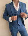 blue linen suit