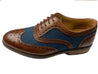 Blinder Blue Estate Men's Tweed Brogue Shoe With Brown Leather