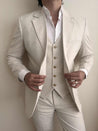 cream linen suit 