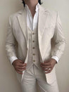 cream linen suit 