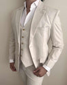 cream linen suit 