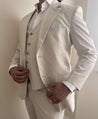 cream linen suit 