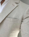 cream linen suit