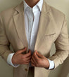 2 Piece Sand Brown | Light Brown Linen Suit