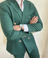 Double Breasted Green 2 Piece Suit (Pre-order)