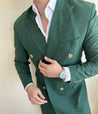 Double Breasted Green 2 Piece Suit (Pre-order)