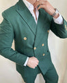 Double Breasted Green 2 Piece Suit (Pre-order)