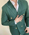Double Breasted Green 2 Piece Suit (Pre-order)