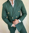 Double Breasted Green 2 Piece Suit (Pre-order)