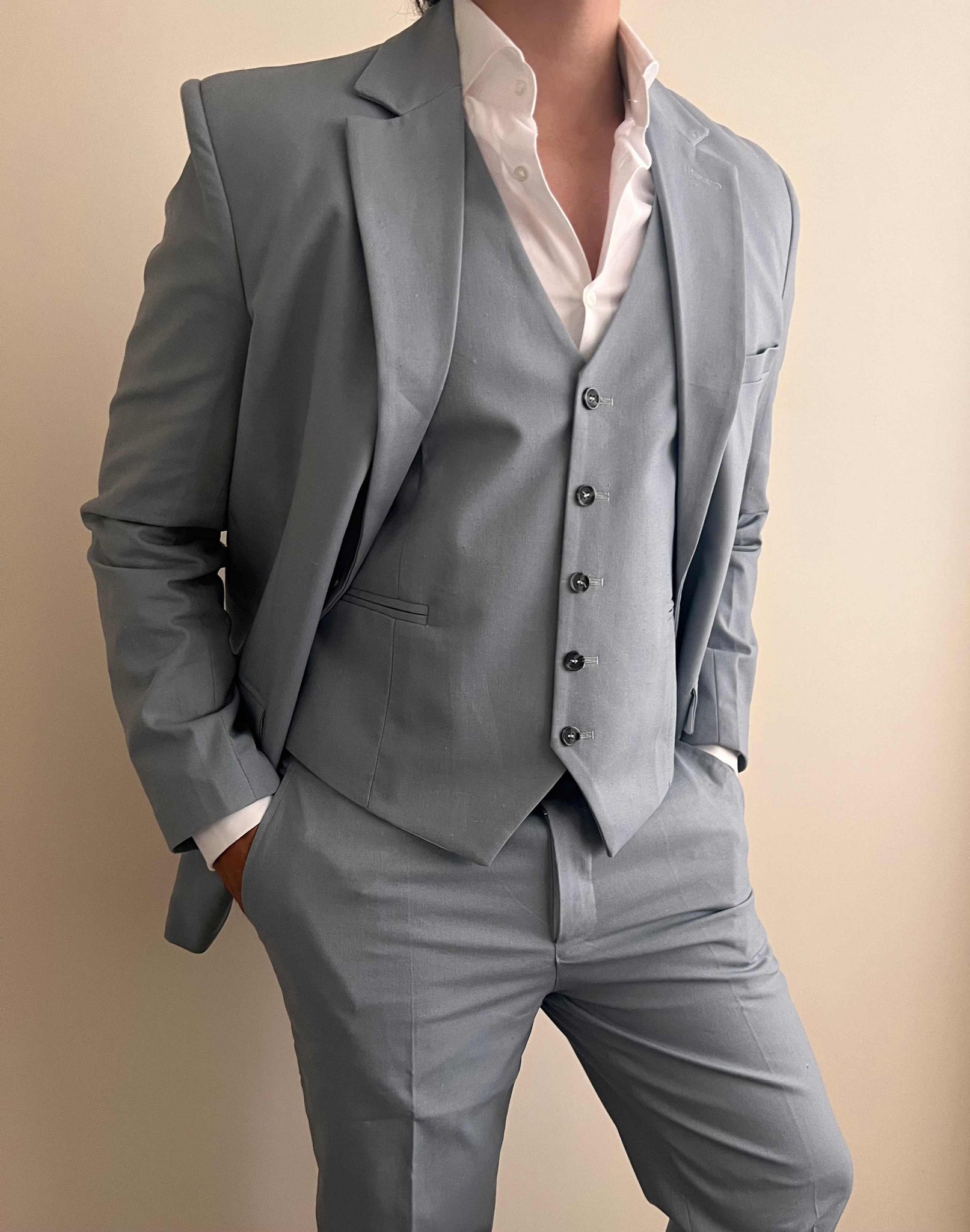 3 Piece Saint Grey Linen Suit Pre order Abitto ltd
