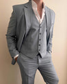 grey linen suit 