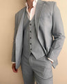 grey linen suit 