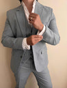 grey linen suit 