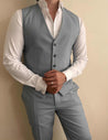 grey linen suit 