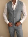grey linen suit 