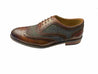 Peaky Grey Estate Men's Tweed Brogue Shoe With Brown Leather