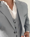 grey linen suit 