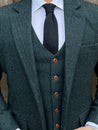 Derby Green 3 Piece Tweed Men's Suit