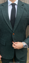 Wedding Derby Green 3 Piece Tweed Men's Suit