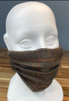 Brown with Orange and Black Windowpane Tweed Mask