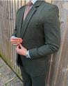 Olive Peaky Green 3 Piece Tweed Men's Suit