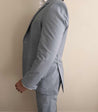 grey linen suit