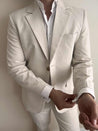 Cream Linen Men's Jacket