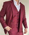 3 Piece Italian Wine Maroon Men's Suit (Pre-order)