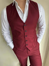 3 Piece Italian Wine Maroon Men's Suit (Pre-order)