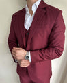 3 Piece Italian Wine Maroon Men's Suit (Pre-order)