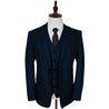 Larger Peaky Navy Estate Herringbone 3 Piece Suit ( Plus Size)