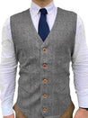 Peaky Grey Estate Herringbone Tweed Waistcoat